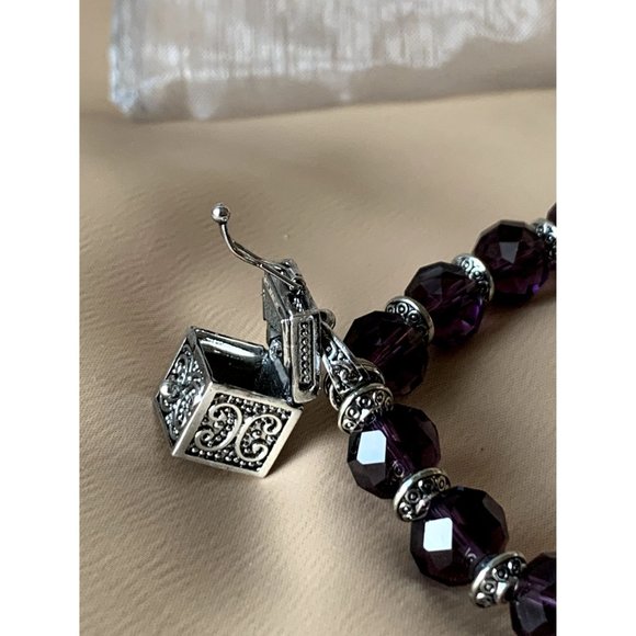 SOLD Valerie Parr Hill Purple Crystal Prayer Box Bracelet NEW WITH TAG - Picture 4 of 6